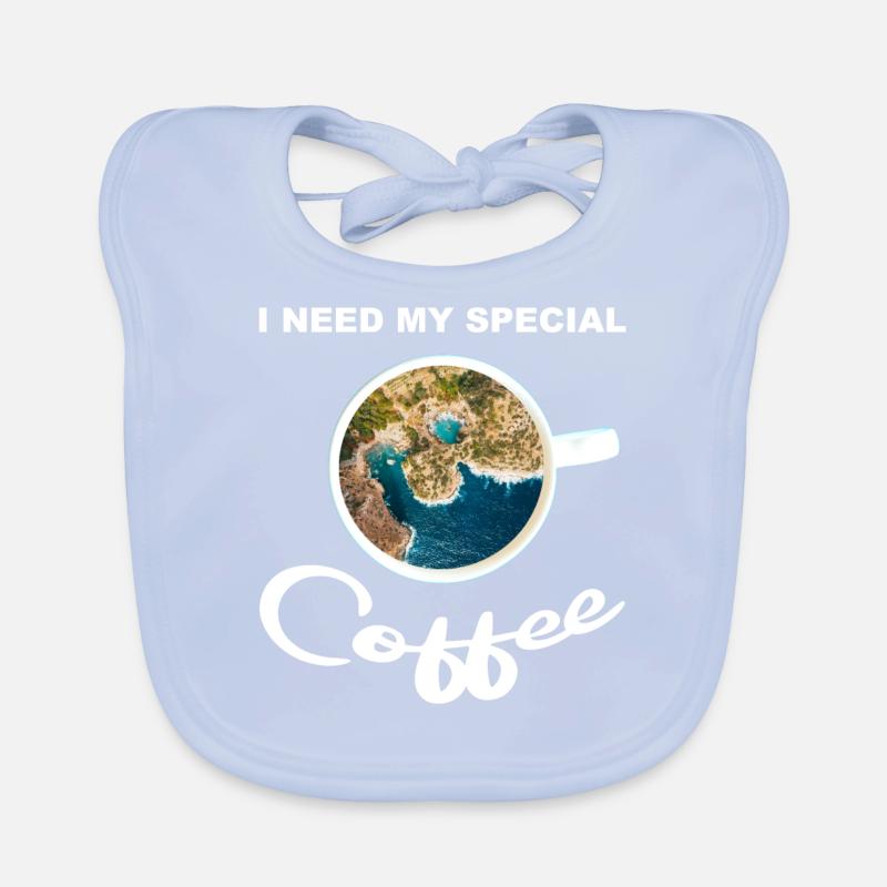 Kaffeetasse mit Stand und Meer - special coffee Baby Bio-Lätzchen
