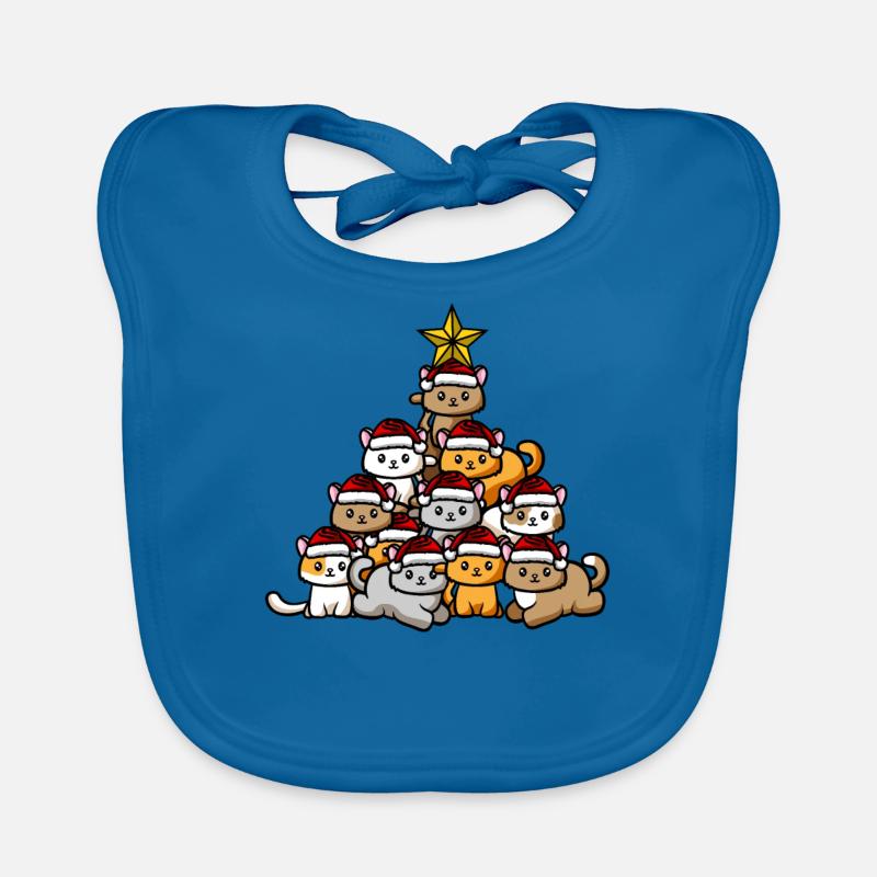 Katzen Weihnachtsbaum Baby Bio-Lätzchen