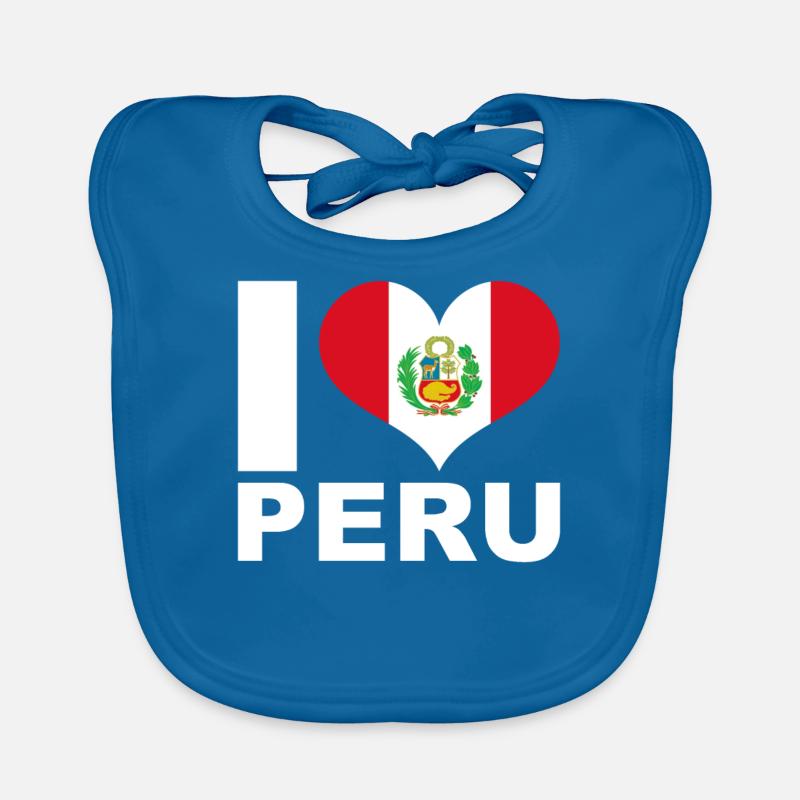 J’aime le pérou drapeau du cœur Pérou Bavoir bio Bébé