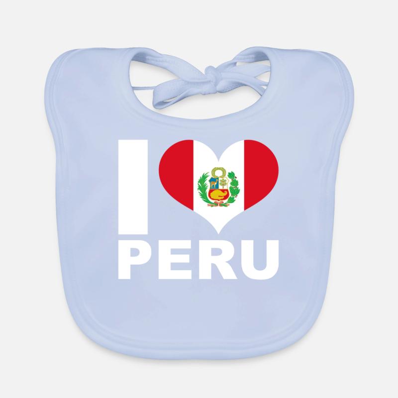 J’aime le pérou drapeau du cœur Pérou Bavoir bio Bébé
