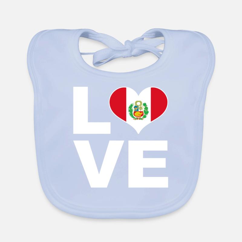 J’aime le pérou drapeau du cœur Pérou Bavoir bio Bébé