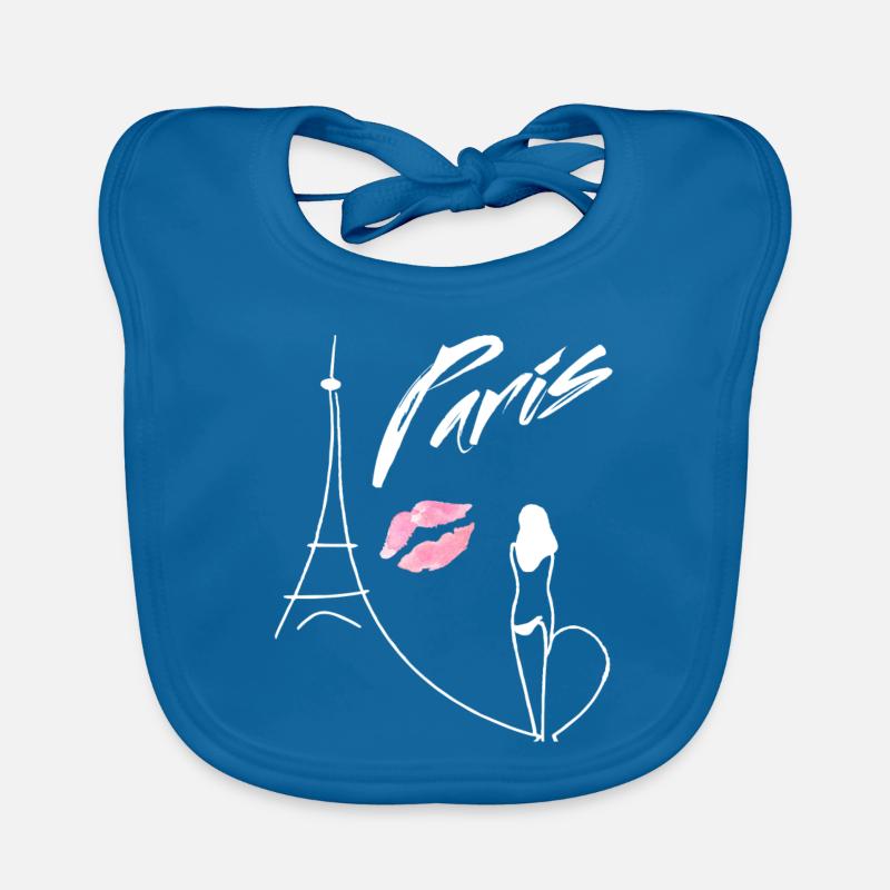 One Line Drawing Mrs. Eiffel Tower Paris Kussmund Organic Baby Bibs