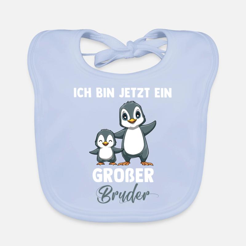 Ich bin jetzt ein großer Bruder - Pinguine Baby Bio-Lätzchen