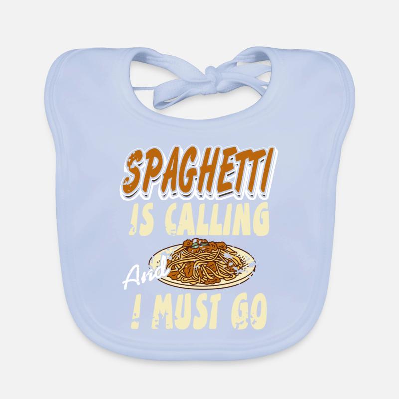 Spaghetti Is Calling And I Must Go Funny Retro Organic Baby Bibs