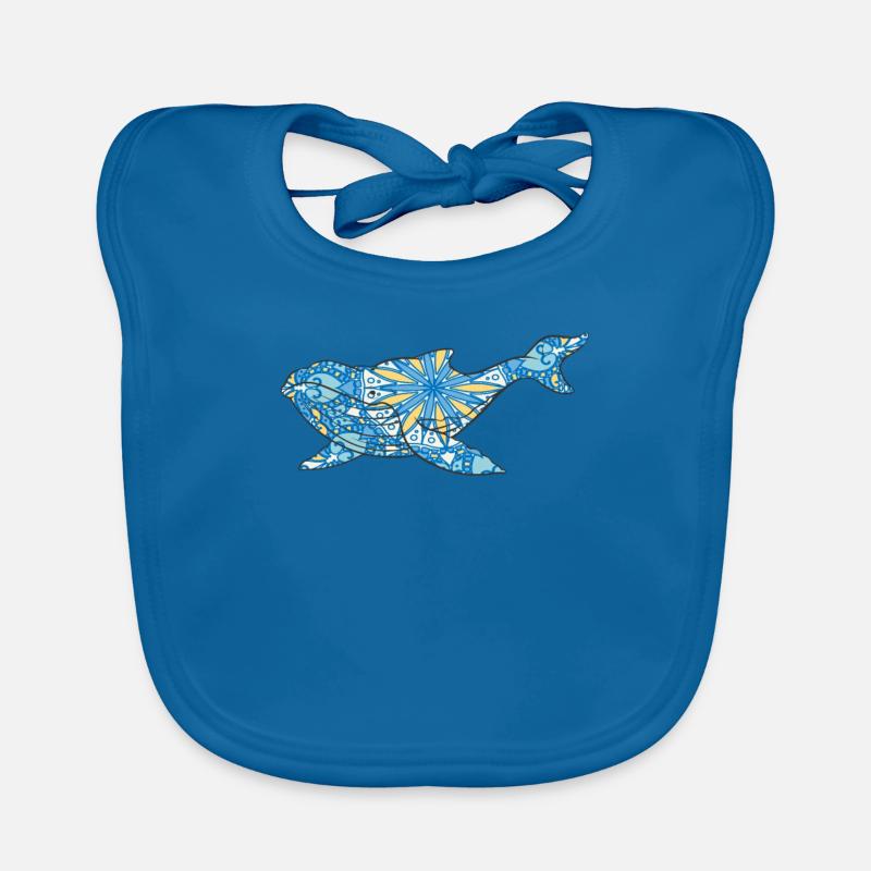 Mandala Whale Geometric Pattern Art Organic Baby Bibs