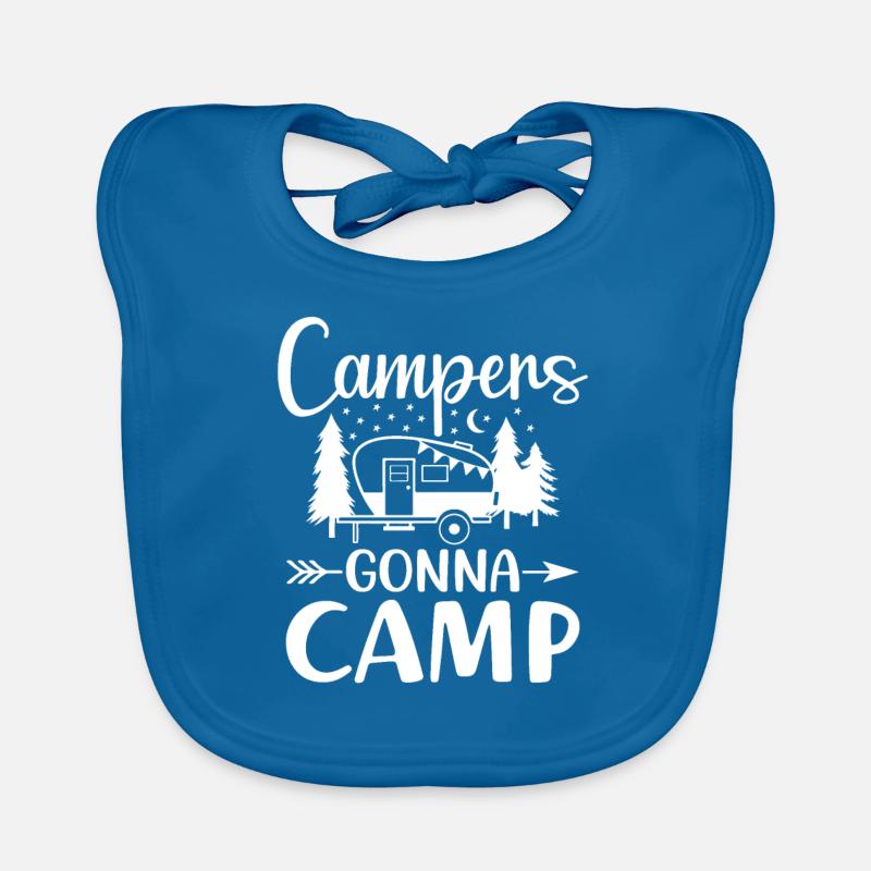 Camper werden campen Camping - Baby Bio-Lätzchen - Pfauenblau
