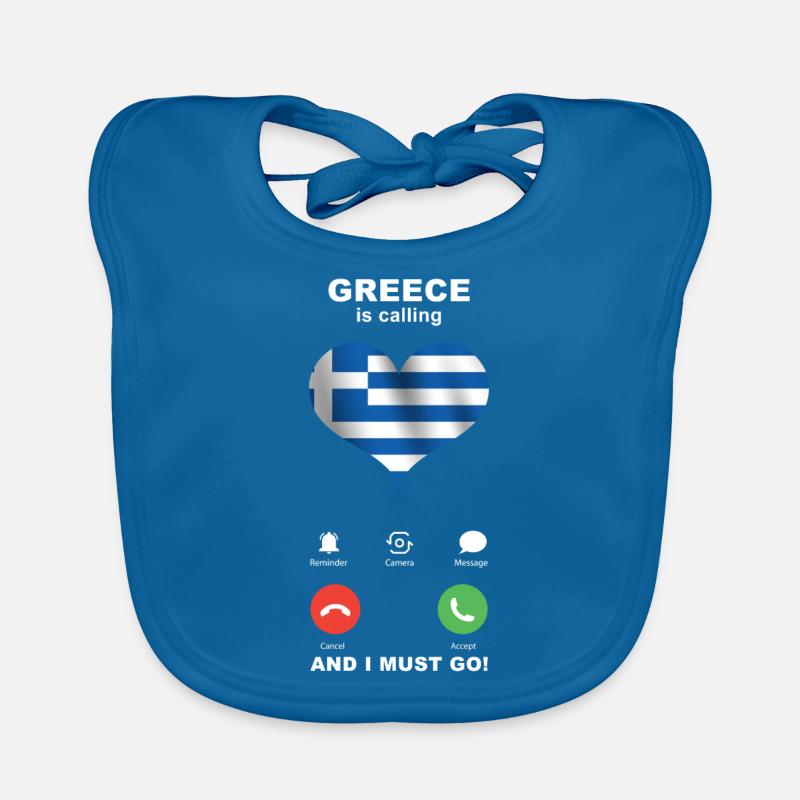 Greece is calling Greece Heart Souvenir Organic Baby Bibs