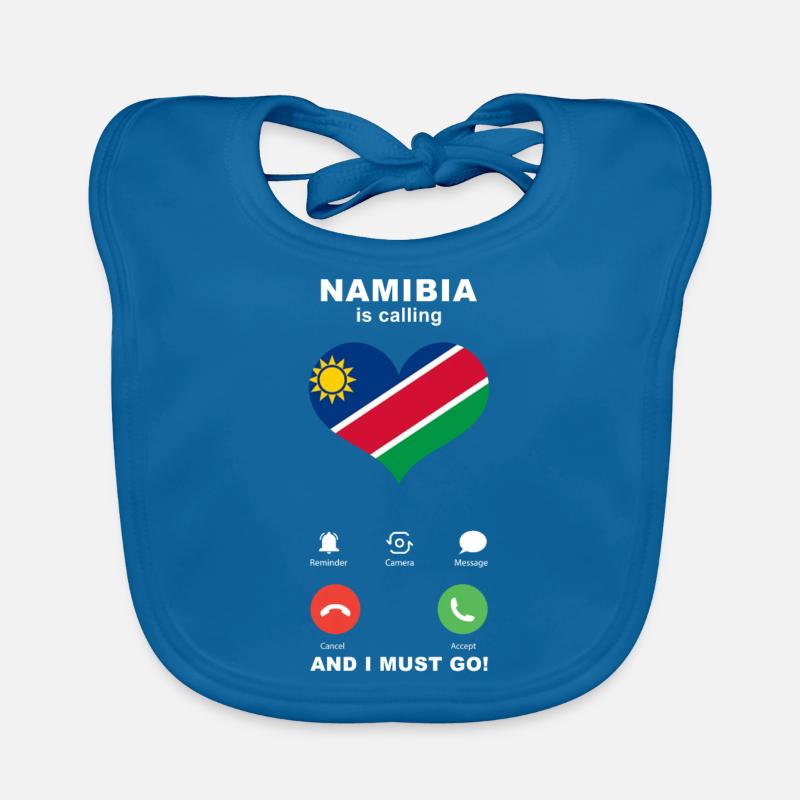 Namibia is calling Namibia Herz Souvenir - Baby Bio-Lätzchen - Pfauenblau