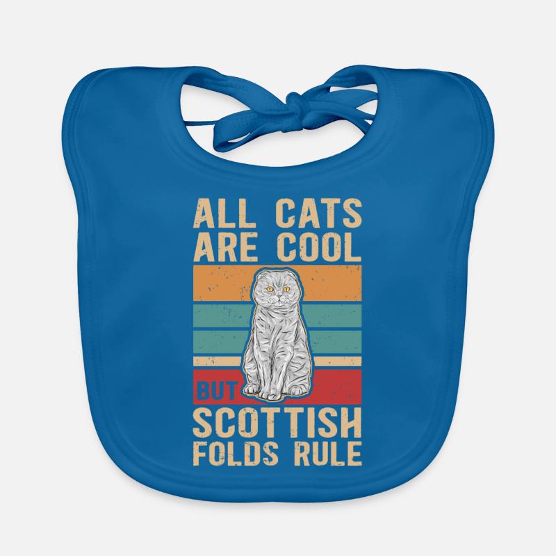 Scottish folding ear cat | Scottish Fold Gift Organic Baby Bibs