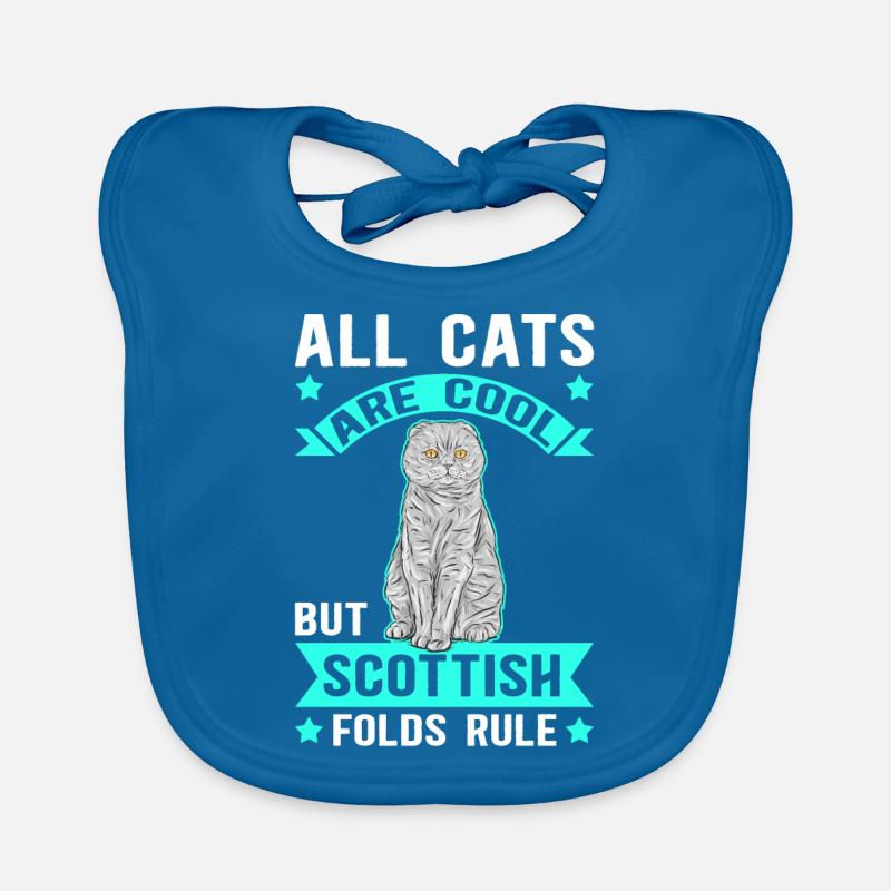 Scottish Folding Ear Cat Cats Gift Organic Baby Bibs