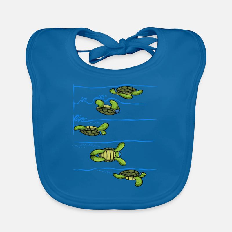 Nageur Turn Turtle Nager - Bavoir bio Bébé - bleu paon