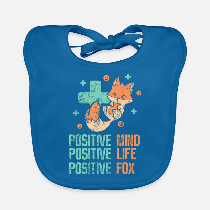 positve mind - positive life - positive fox Baby Bio-Lätzchen