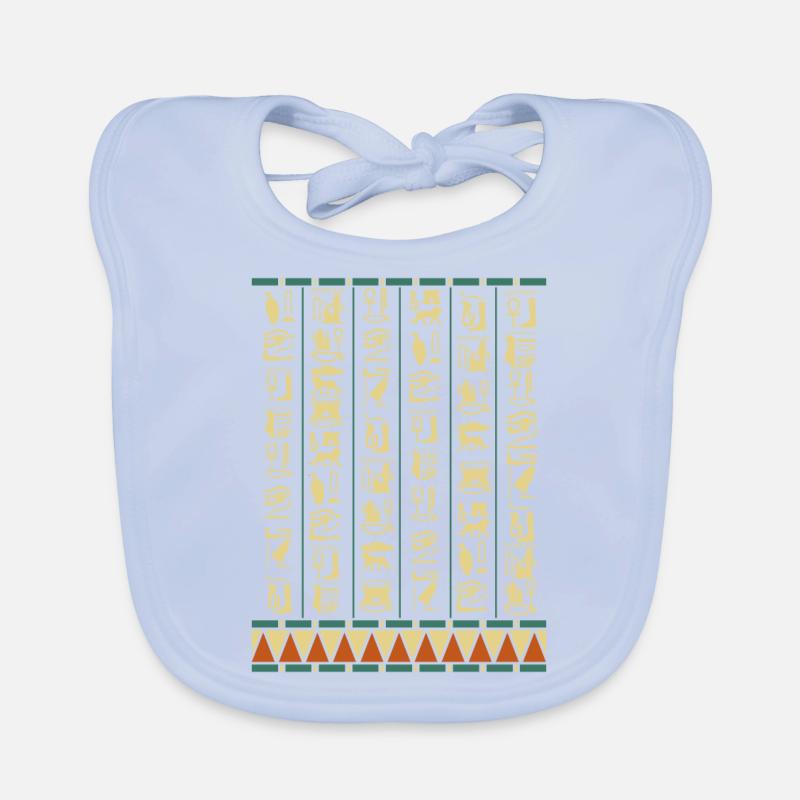 Hiéroglyphes Pyramides Egypte ancienne Bavoir bio Bébé