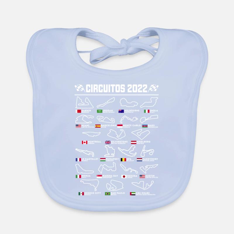 Circuits espagnols de Formule Un Bavoir bio Bébé