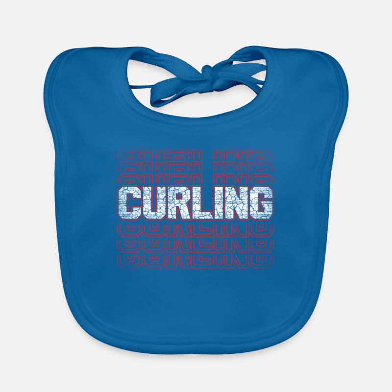 Conceptions de texte de curling cool pour les curleurs Bavoir bio Bébé