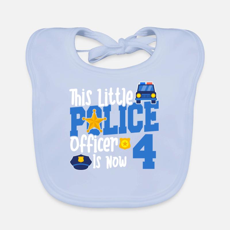 This little cop is now 4 years old, 4 Organic Baby Bibs