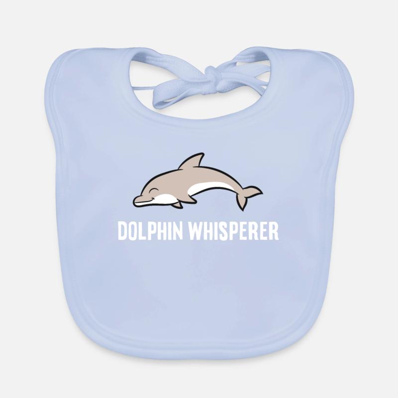 Dolphin Whisperer Cute Dolphin Organic Baby Bibs