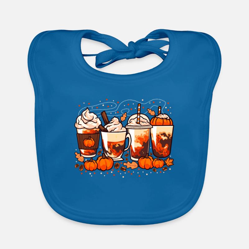 Fall, Halloween Coffee and Pumpkins Organic Baby Bibs