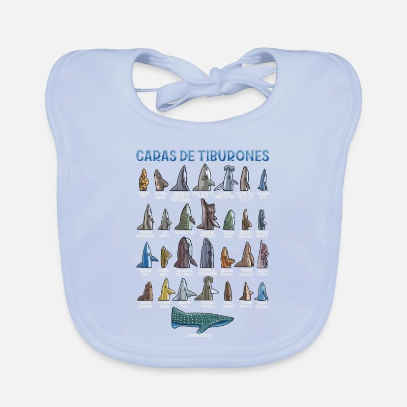 Types de requins Identification des visages Bavoir bio Bébé