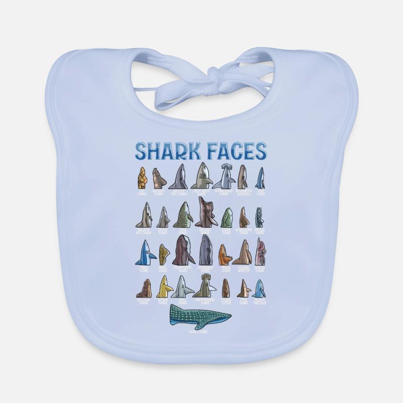 Types de requins Identification des visages Bavoir bio Bébé