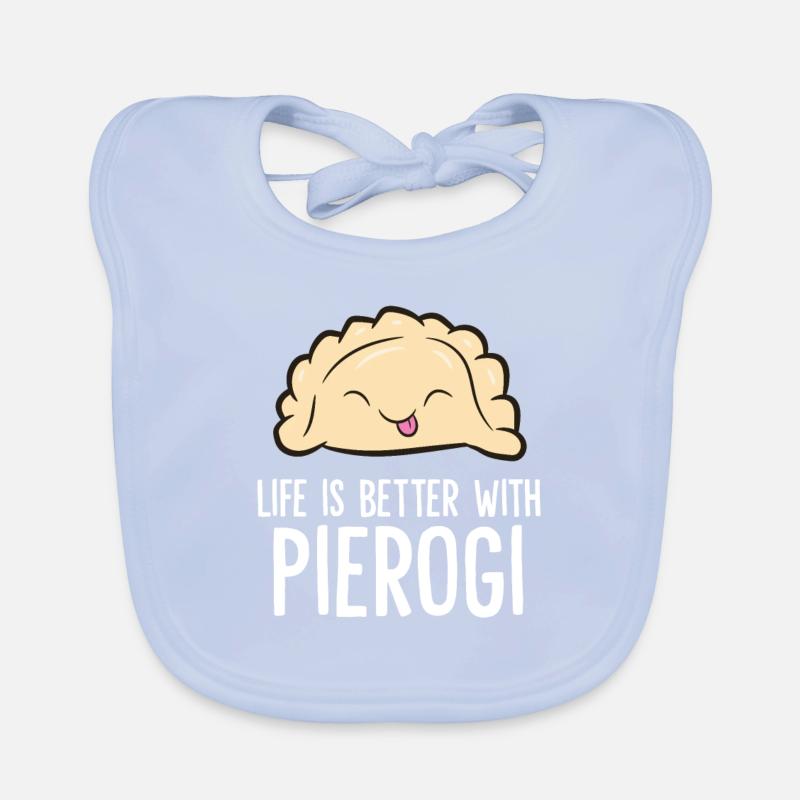 Life Is Better With Pierogi Polish Dumpling Organic Baby Bibs
