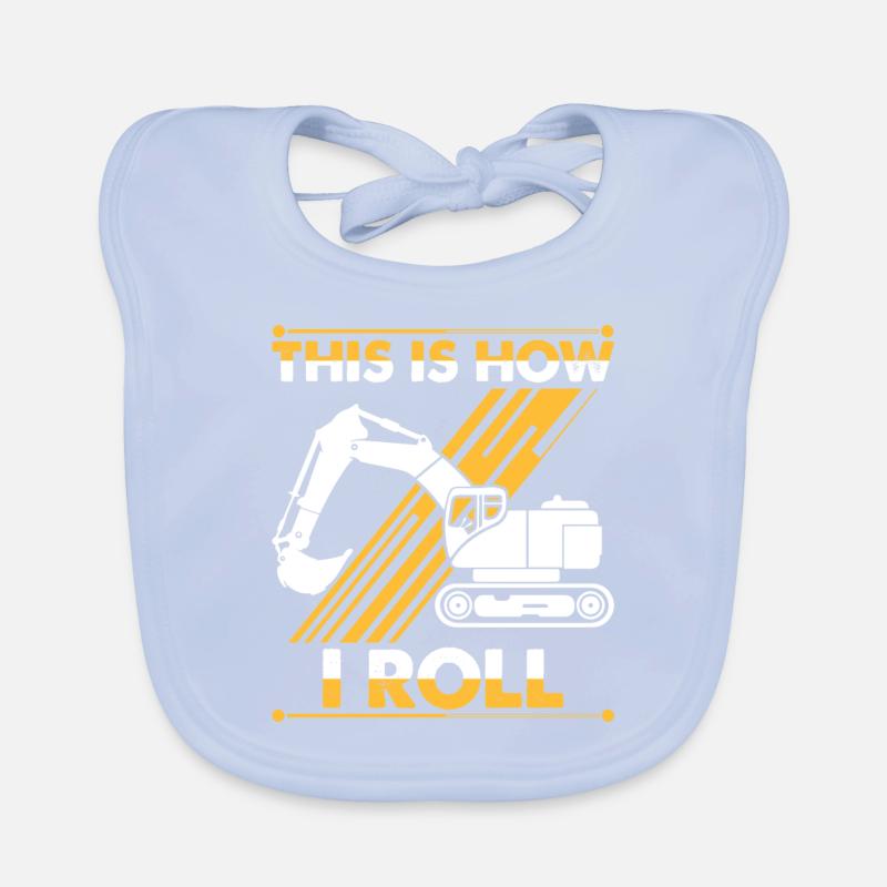 This is how I roll Bagger Baustelle Baby Bio-Lätzchen