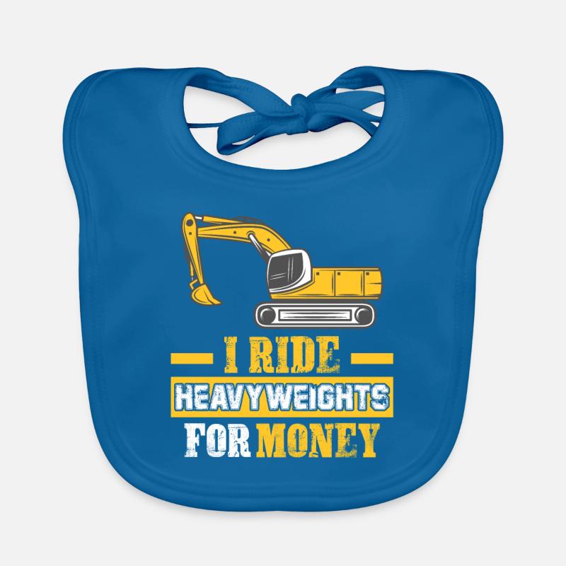 Construction Worker Excavator Job Crew Construction Site Organic Baby Bibs