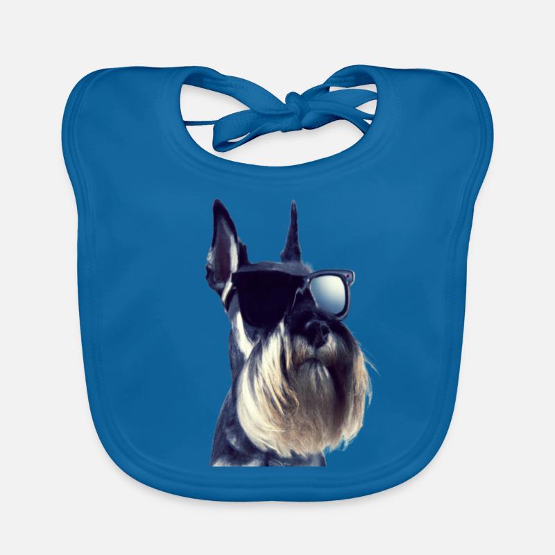 Miniature Schnauzer - Bavoir bio Bébé - bleu paon