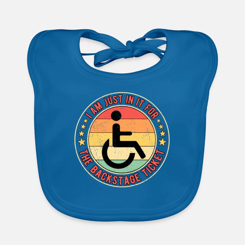 Rollifahrer Rollstuhlfahrer Backstage Ticket Baby Bio-Lätzchen