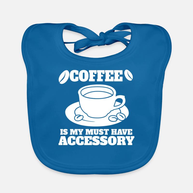 Kaffee Geschenk Coffee Tasse Koffein Kaffeebohne - Baby Bio-Lätzchen - Pfauenblau