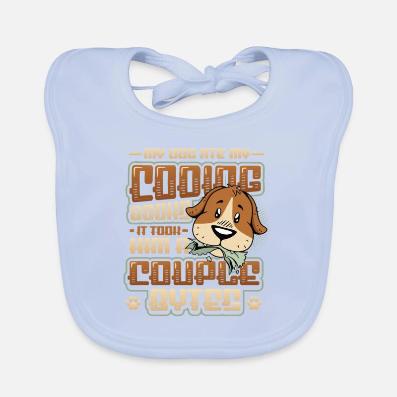 Dog Bytes Code Computer Joke Programming Organic Baby Bibs