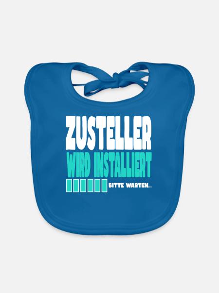 Zusteller wird installiert - Baby Bio-Lätzchen - Pfauenblau