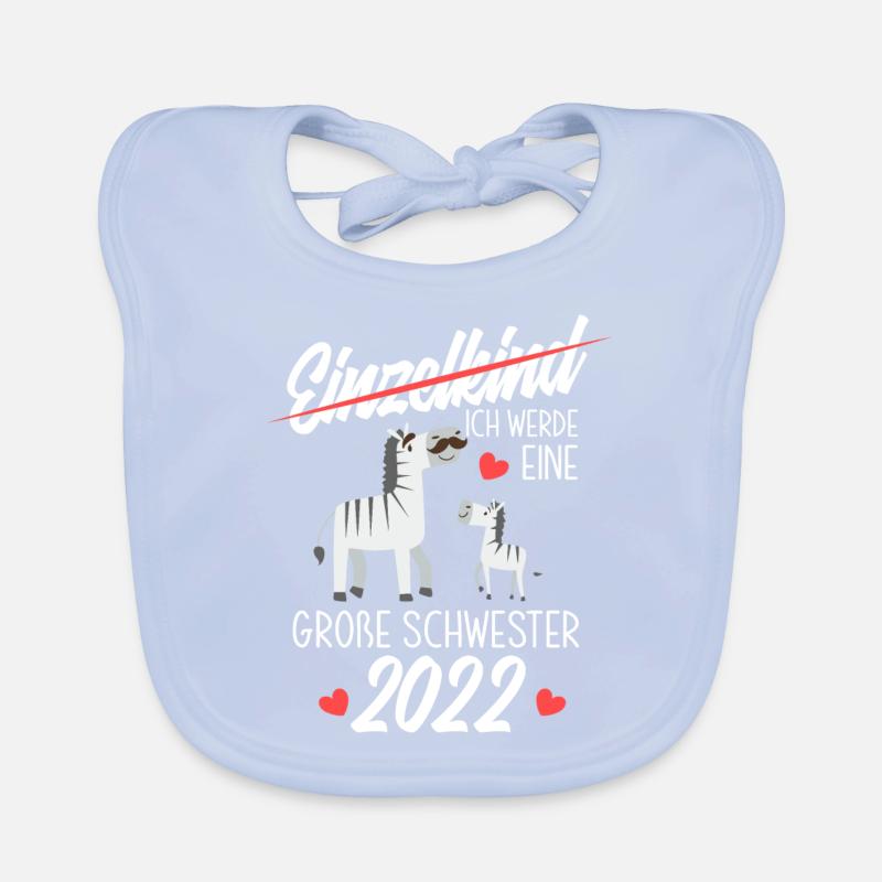 Zebras Ich Werde Große Schwester 2022 Baby Bio-Lätzchen