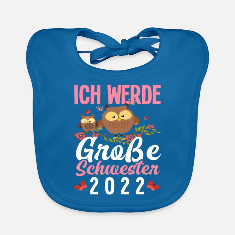 Eulen Ich Werde Große Schwester 2022 Baby Bio-Lätzchen