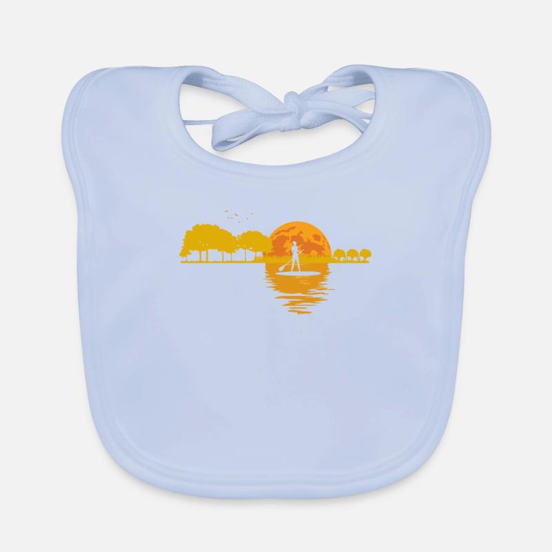 Moon Guitar Lake Shadow SUP Stand Up Paddle Organic Baby Bibs