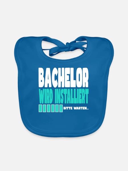 Bachelor wird installiert - Baby Bio-Lätzchen - Pfauenblau