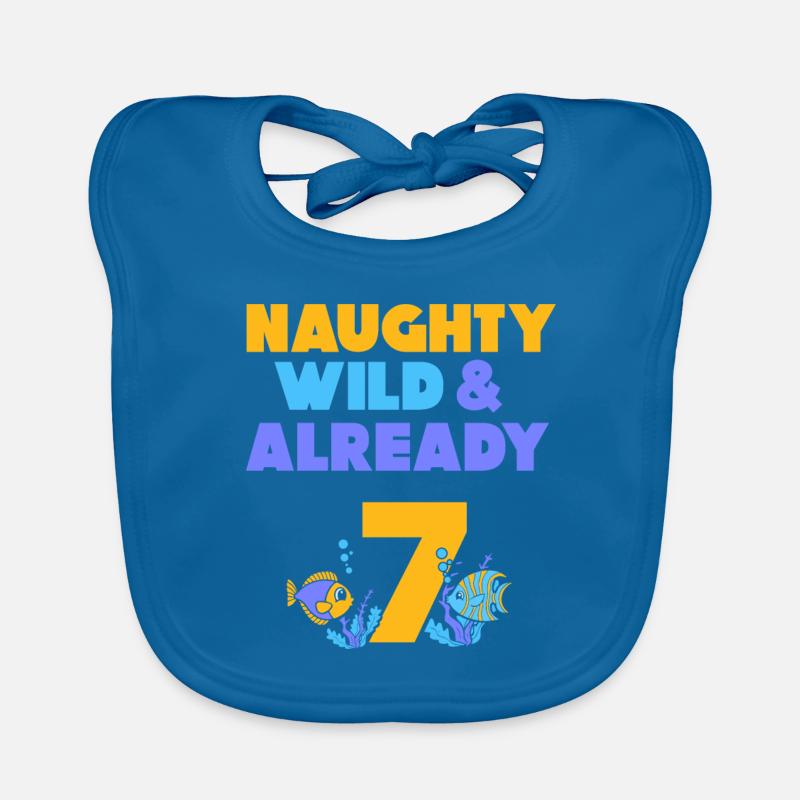 7 Jahre Geburtstag Junge Mädchen Fisch Baby Bio-Lätzchen