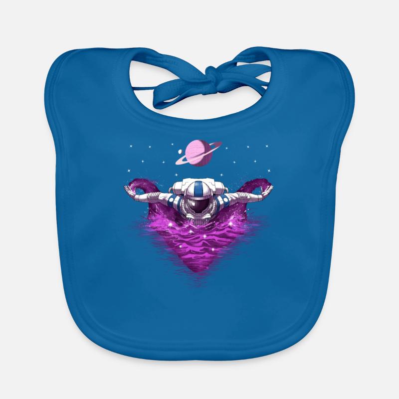 Space Astronaut Swimming Organic Baby Bibs