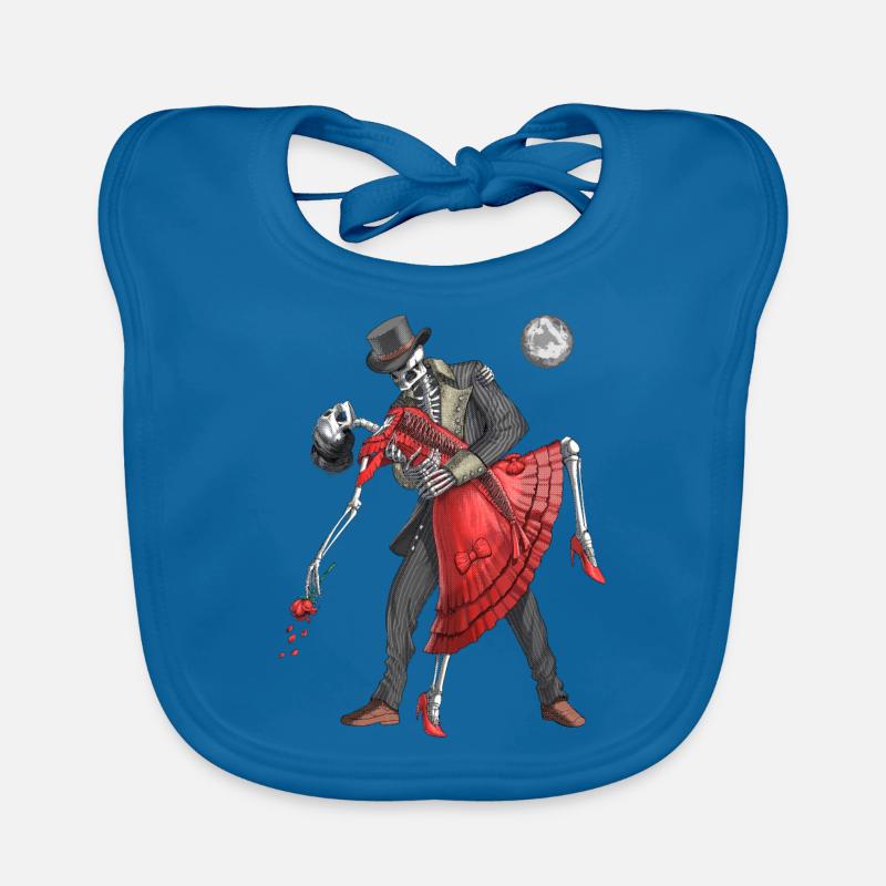 Goth Skeletons Dancing Organic Baby Bibs