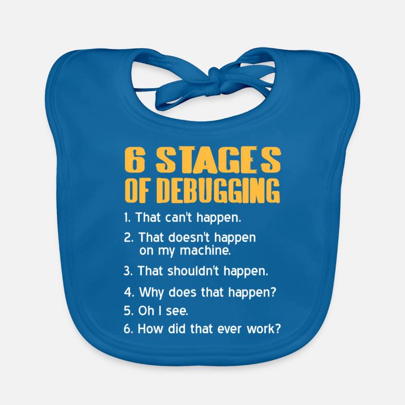 6 étapes de débogage Funny Data Admin T-Shirt Bavoir bio Bébé