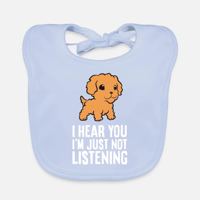 Cavapoo Ich höre dich, ich höre nur nicht zu Baby Bio-Lätzchen
