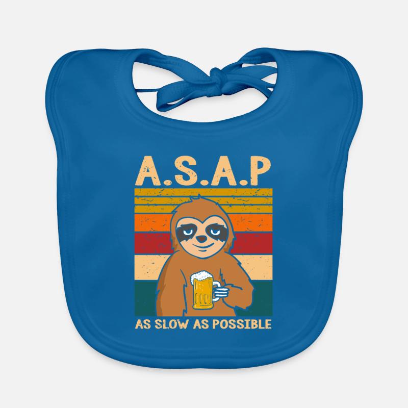 A.S.A.P. As Slow As Possible Sloth Organic Baby Bibs