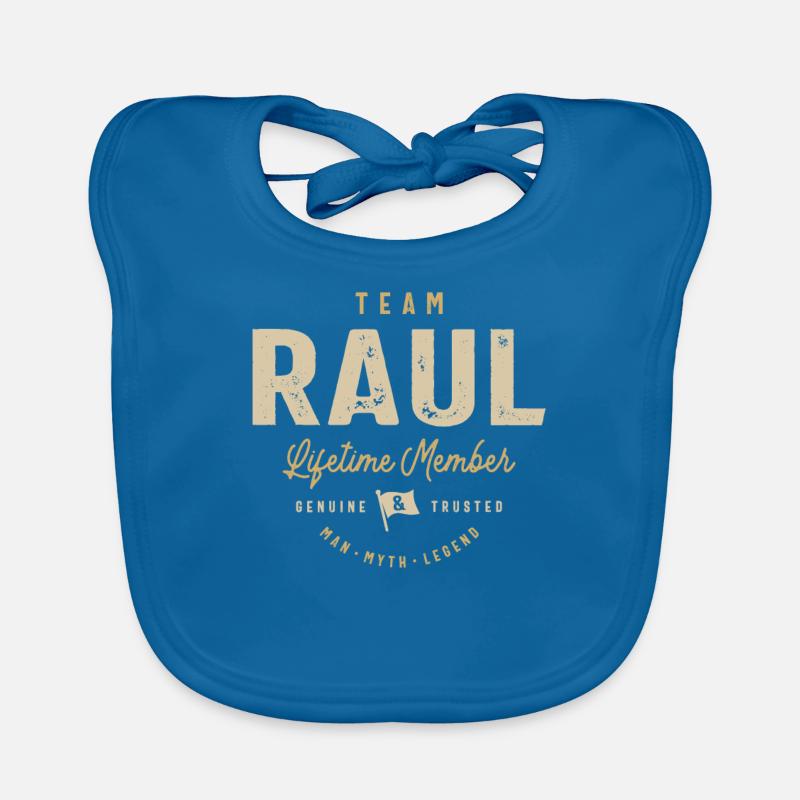 Team Raul Lifetime Member Personalized Name Organic Baby Bibs