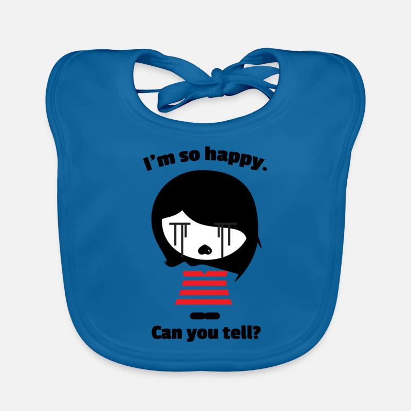 Ich bin so glücklich... Können Sie das sagen? | Mädchen Emo Kleidung |e Baby Bio-Lätzchen