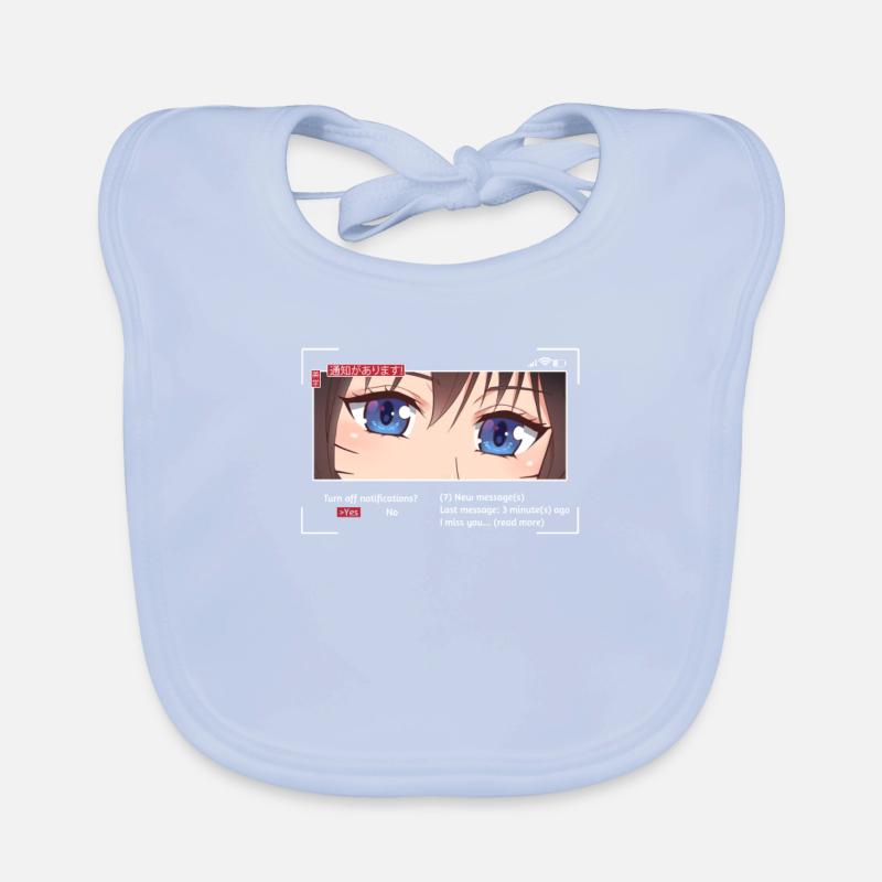 Anime Phone blaue Augen Baby Bio-Lätzchen