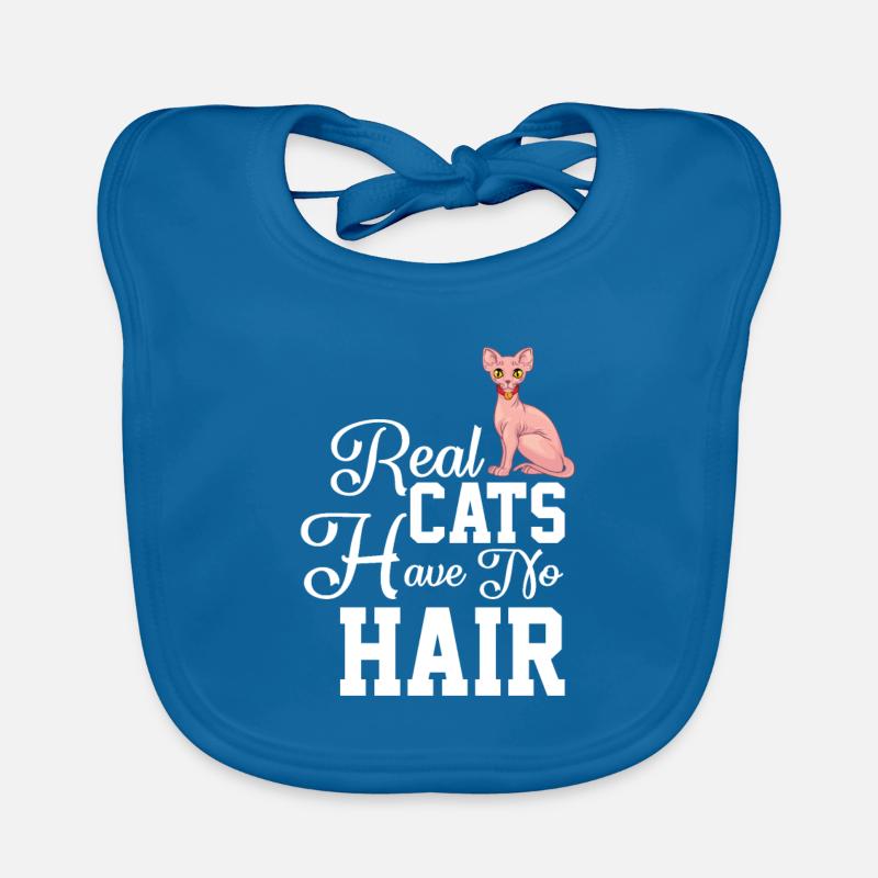 Sphynx Cat 1 - Organic Baby Bibs - peacock-blue