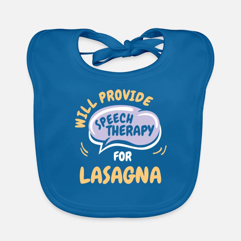 Provide Speech Therapy for Lasagna Funny Speech Baby Bio-Lätzchen