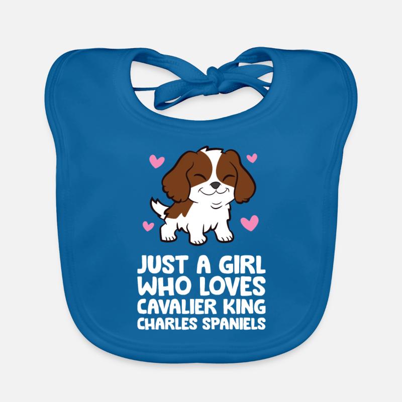 Nur ein Mädchen, das Cavalier King Charles - Baby Bio-Lätzchen - Pfauenblau