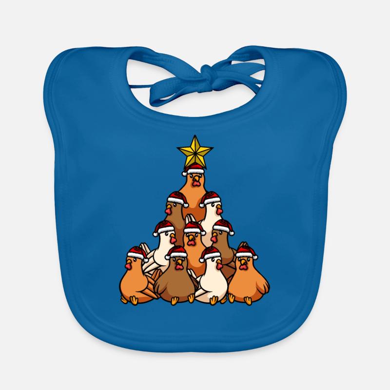 Christmas Tree Chicken Organic Baby Bibs
