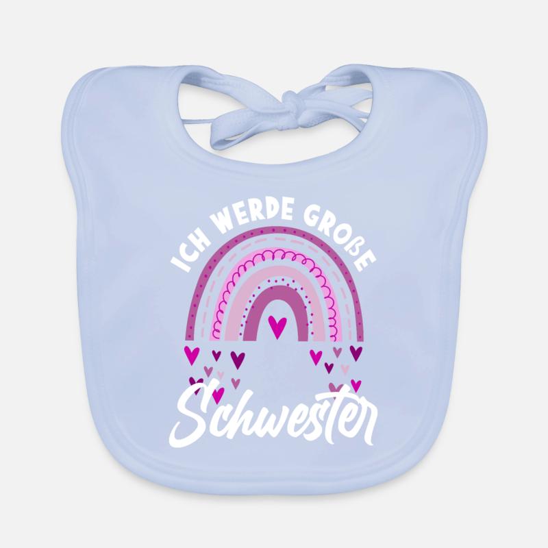 Ich Werde Große Schwester Regenbogen Baby Bio-Lätzchen